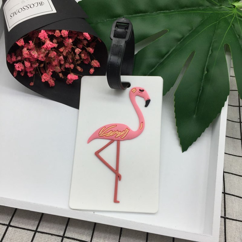 Étiquette de bagage Flamingo éclatante et colorée voyage 
