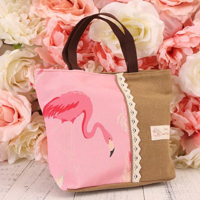 M475-D-paule-de-Bande-Dessin-e-Sac-Pour-Les-Femmes-Mignon-Animaux-Flamant-Toile-Sac