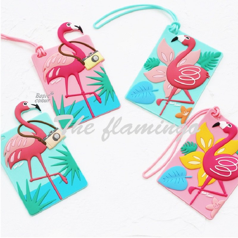 Super-Bande-dessin-e-Animaux-Flamant-Bagages-Tag-Silicone-Valise-ID-Adresse-Titulaire-Bagages-D-embarquement