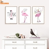 Rose-Flamingo-Cours-Wall-Art-Toile-Peinture-Nordique-Affiches-Et-Gravures-Animaux-Mur-Photos-Pour-Salon