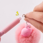 Stylo-flamant-rose-Balle-En-Peluche-0-5mm-Noir-Stylos-pour-l-cole-Chancellerie-gel-stylo