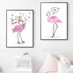 Rose-Flamingo-Cours-Wall-Art-Toile-Peinture-Nordique-Affiches-Et-Gravures-Animaux-Mur-Photos-Pour-Salon
