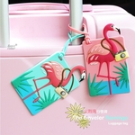 Super-Bande-dessin-e-Animaux-Flamant-Bagages-Tag-Silicone-Valise-ID-Adresse-Titulaire-Bagages-D-embarquement