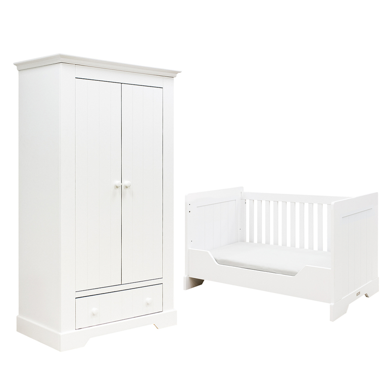 Lit Bebe Evolutif Et Armoire Bopita Narbonne Blanc Petits Meubles