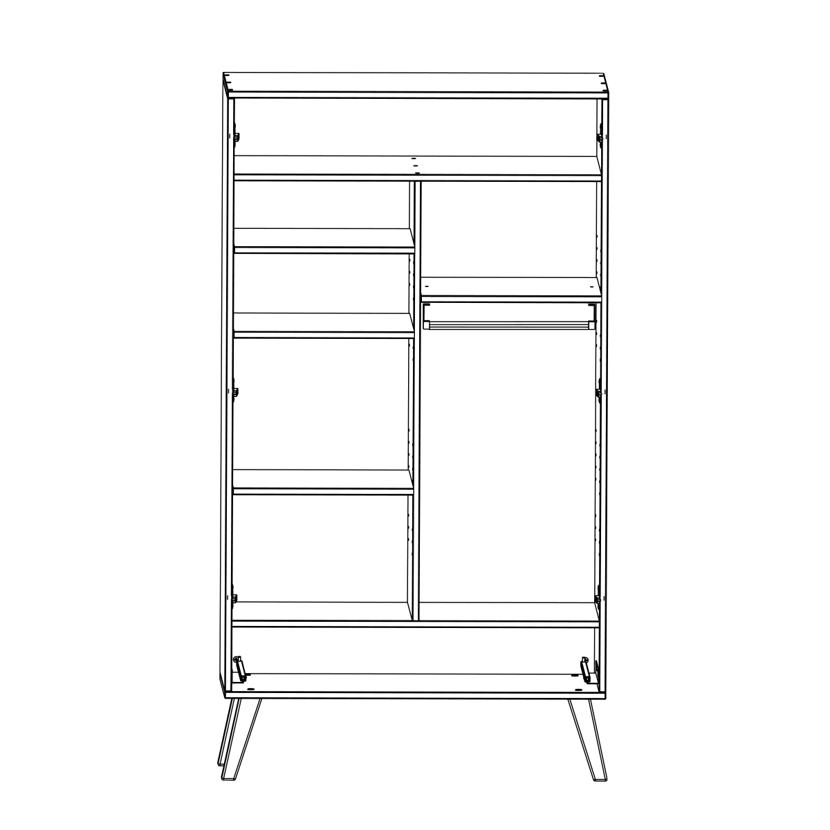 Armoire 2 portes 1 tiroir Songes et Rigolades Trapèze Blanc et bois