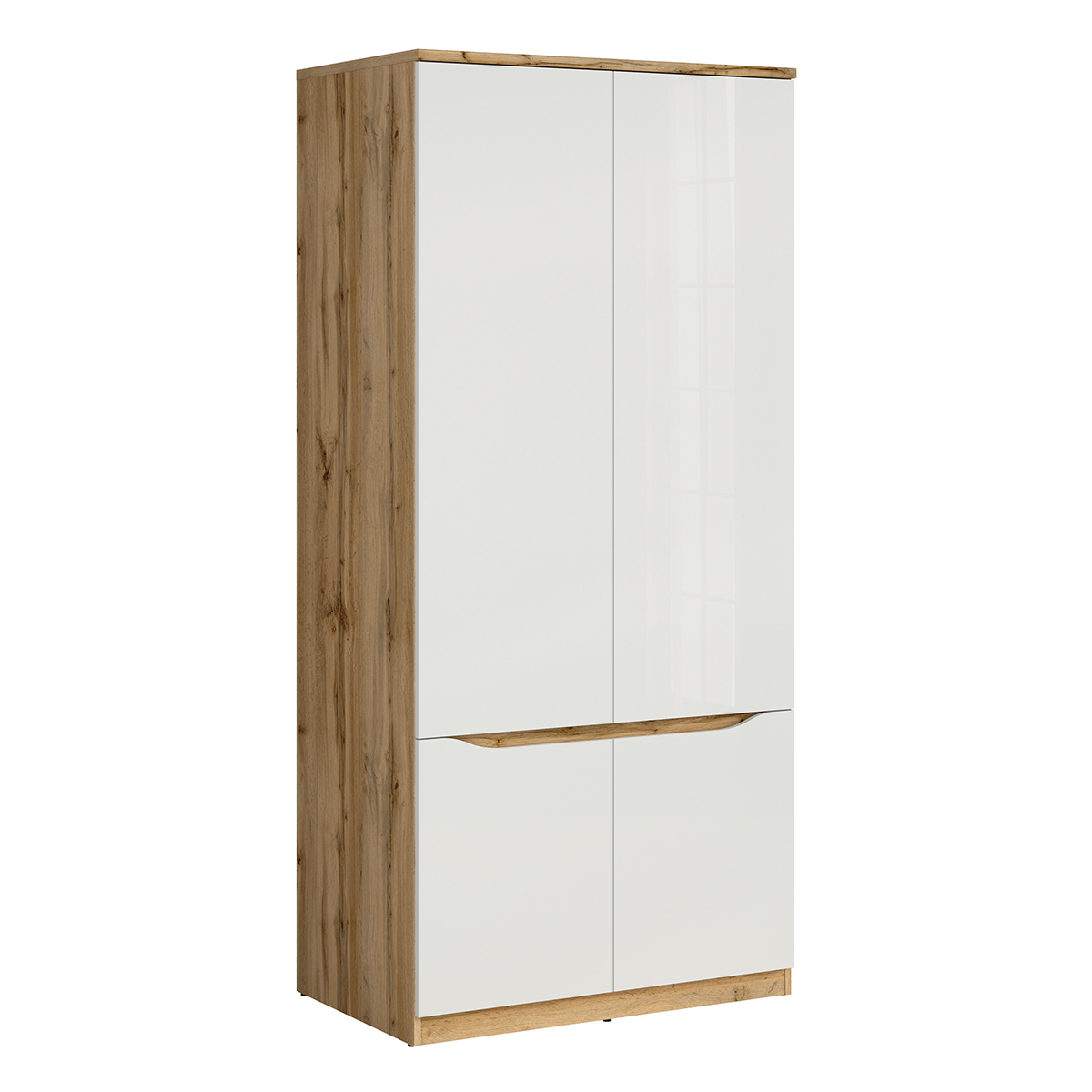 Petite armoire 1 porte 2 tiroirs June Blanc et Bois