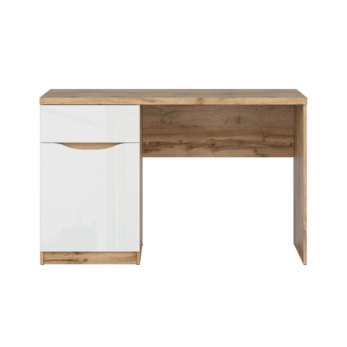 Bureau 1 tiroir 1 porte June Blanc et Bois