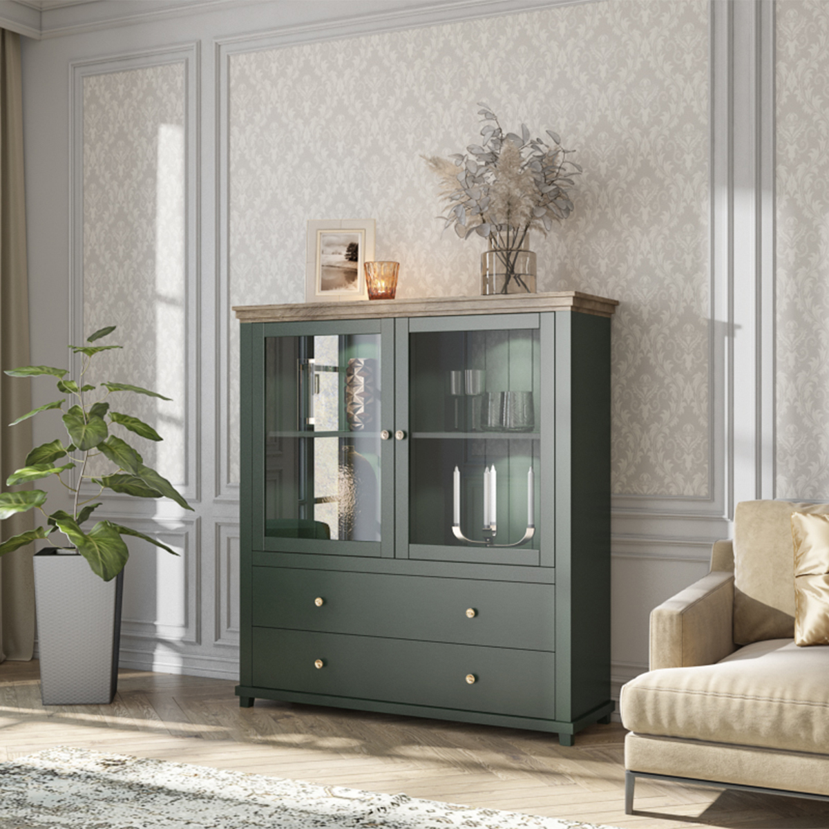 martin_24ZRJU46_vaisselier_2_portes_2_tiroirs_vert_bois_4