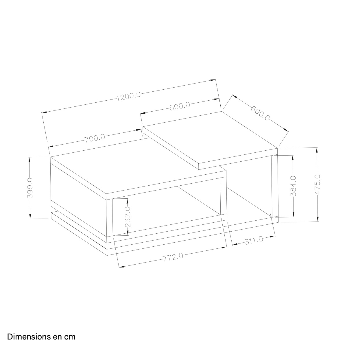 Table basse Ilyes Bois et Blanc Salon/Table basse petitsmeubles