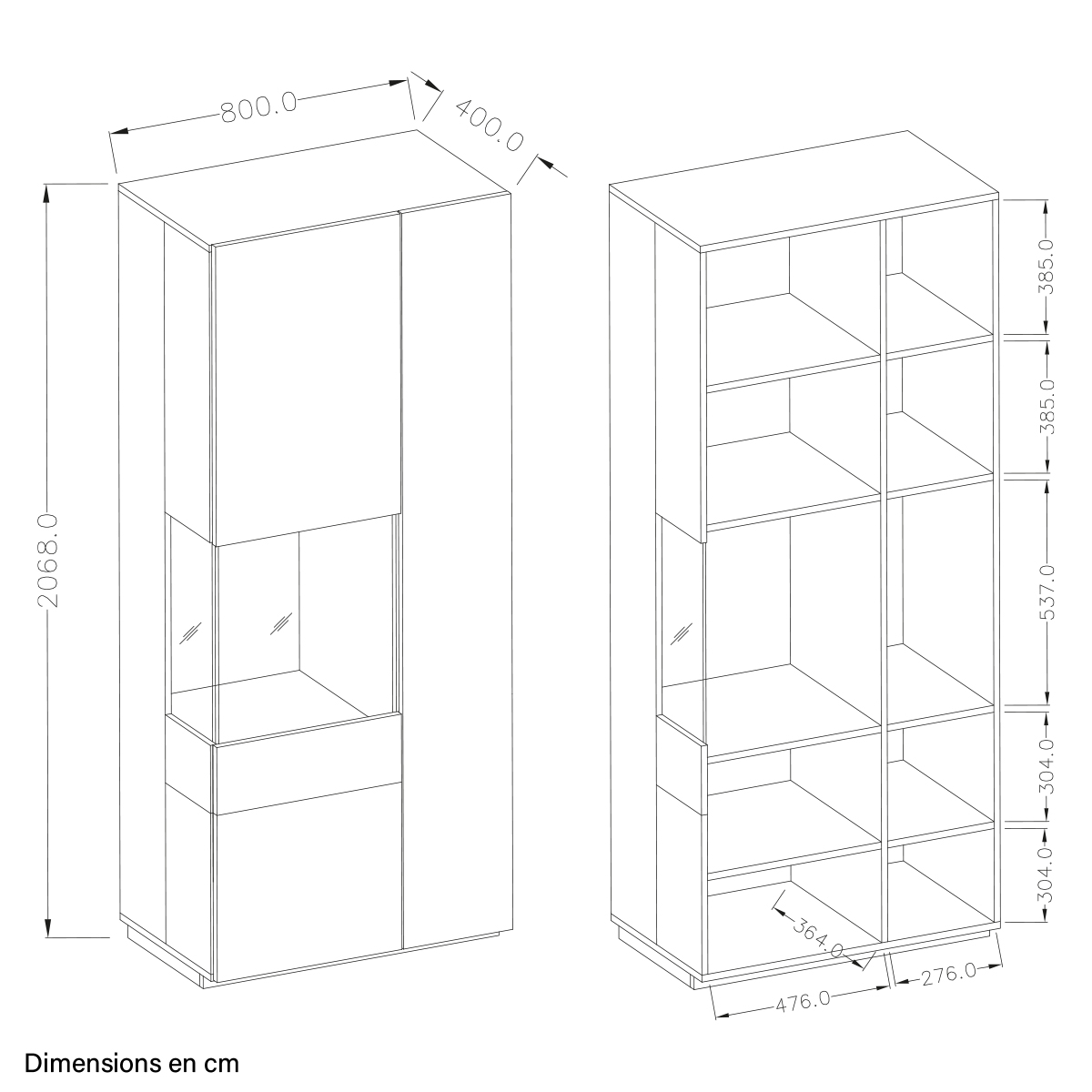andrea__12_vitrine_2_portes_ouverture_gauche_dimensions