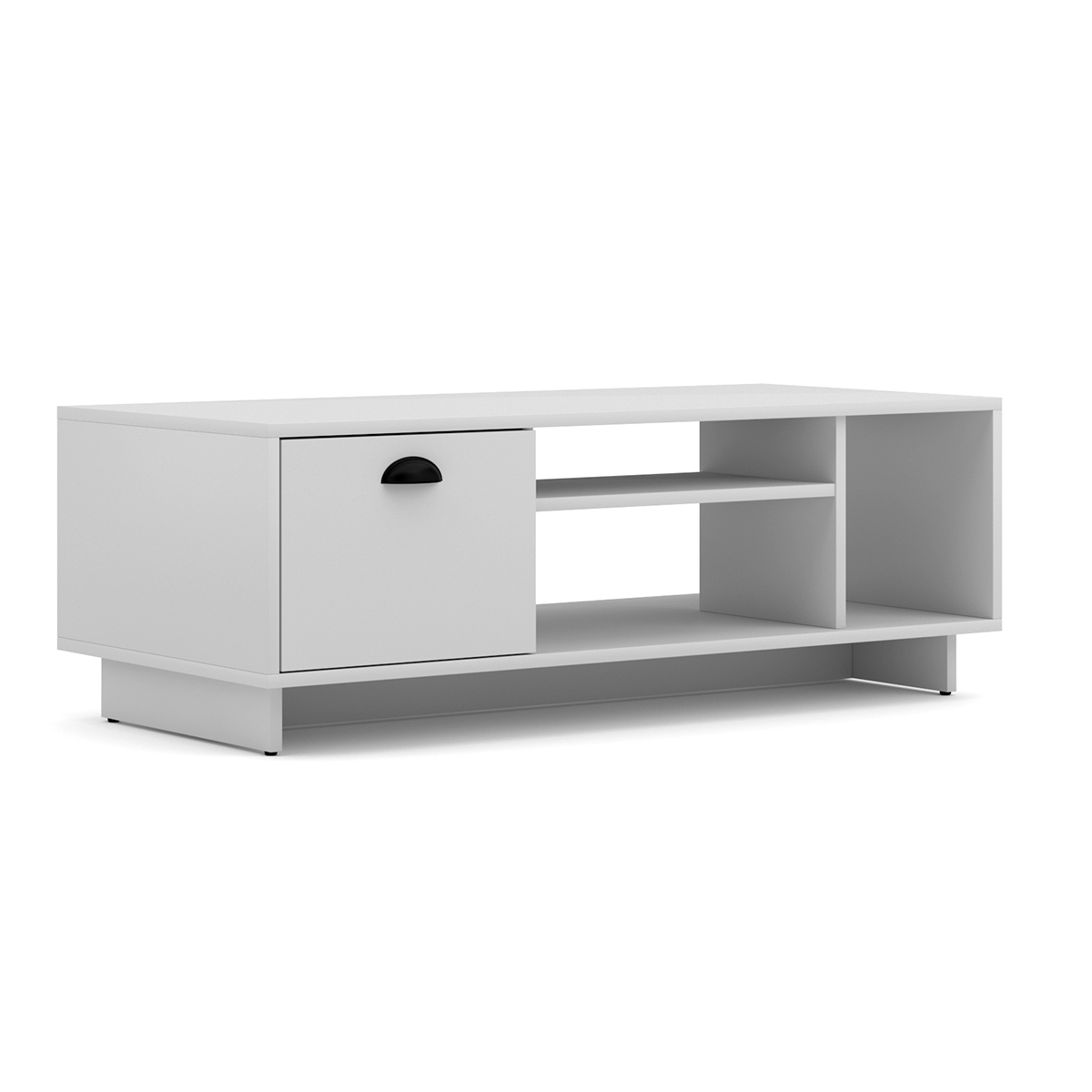 Table basse 1 porte 3 niches Heres Blanc