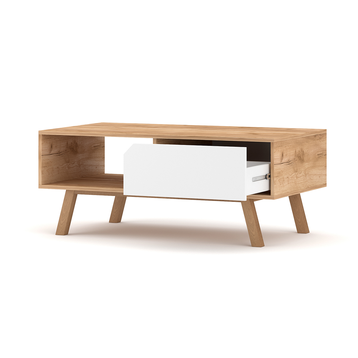Table Basse 160x65x26 Cm En Bois Massif BJORN Maison Et Styles