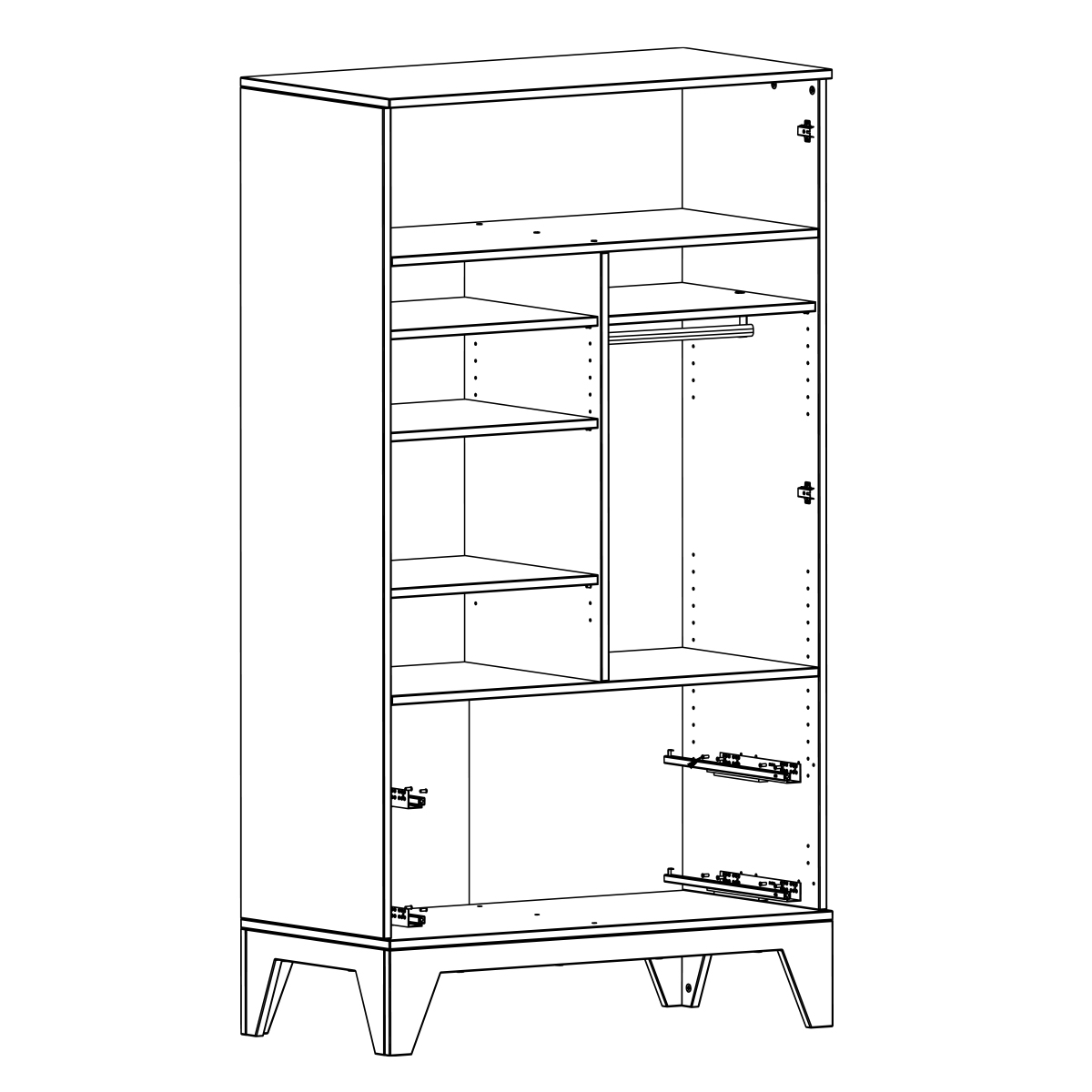 Armoire 2 portes 2 tiroirs Songes et Rigolades Mia Blanc et Bois