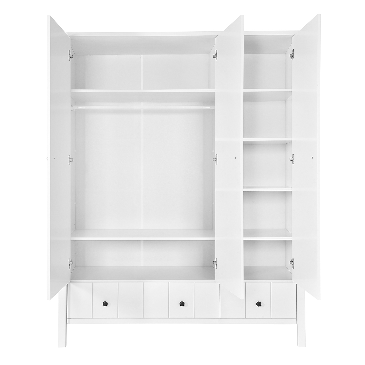 Armoire 3 portes 2 tiroirs Novelies Allpin Blanc Bébé/Armoire