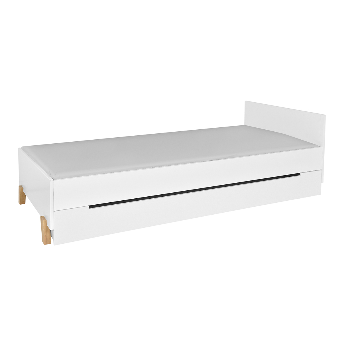 Lit 90x200 sommier et tiroir inclus Novelies Zara Blanc