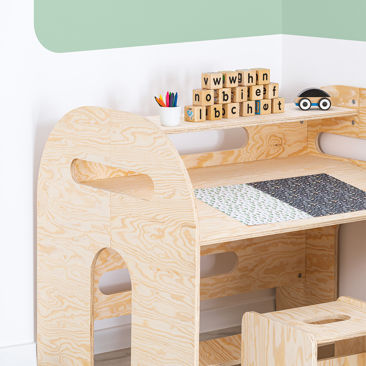 Bureau avec tabouret Tanya Bois - Bureau/Bureau junior - petits-meubles