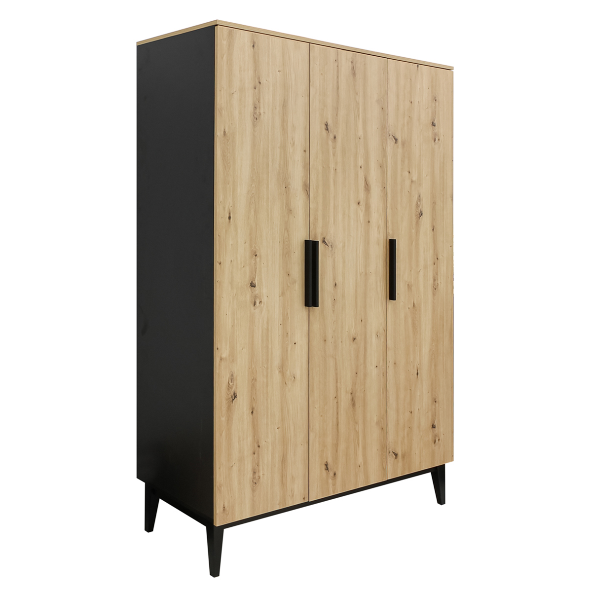 Armoire 3 portes Toi Toi Kids Xem Noir et Bois