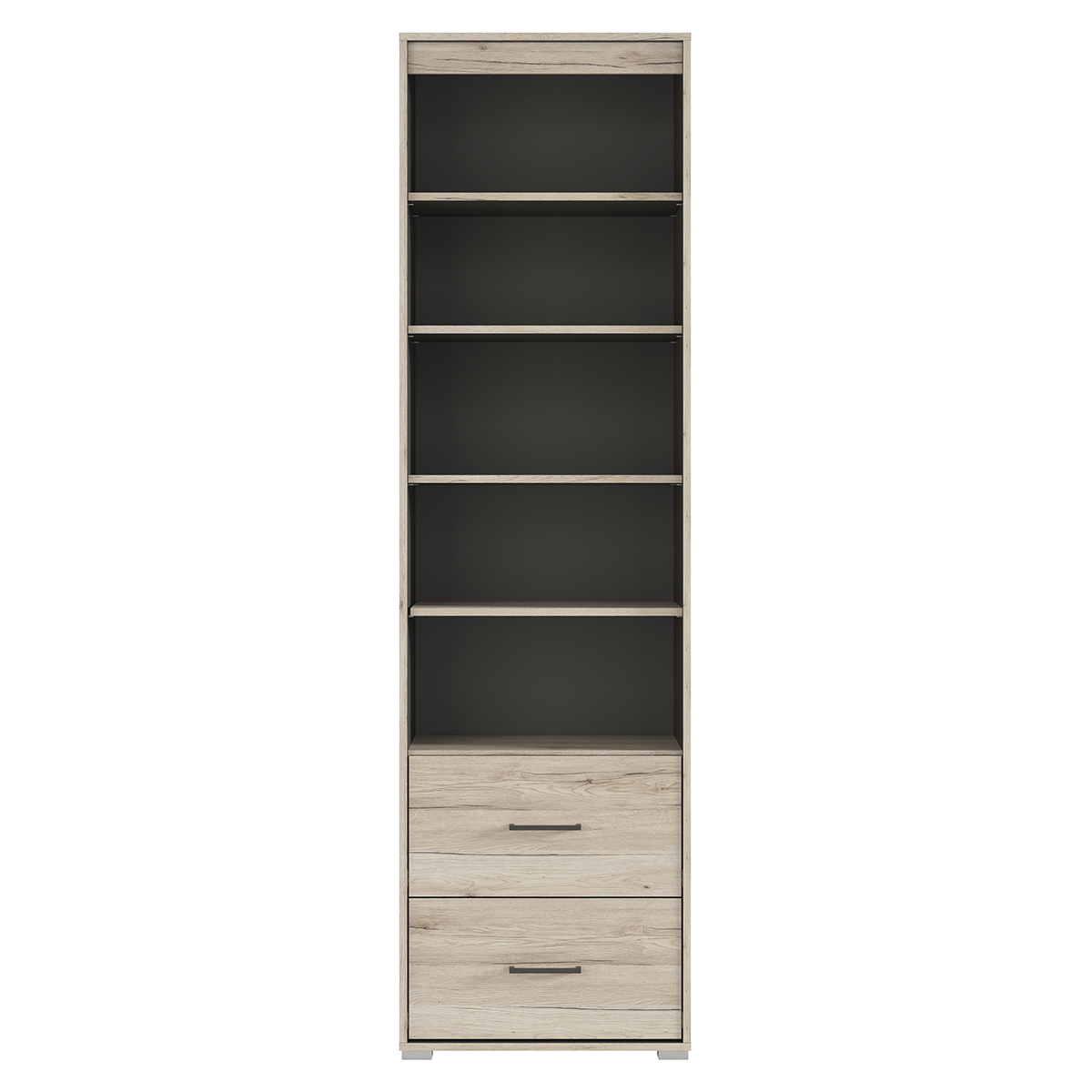 Abriel_bois_anthracite_bibliothèque_2tiroirs_3