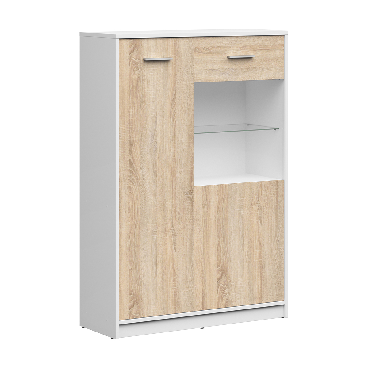 Vaisselier 2 portes Ewen Blanc et Bois
