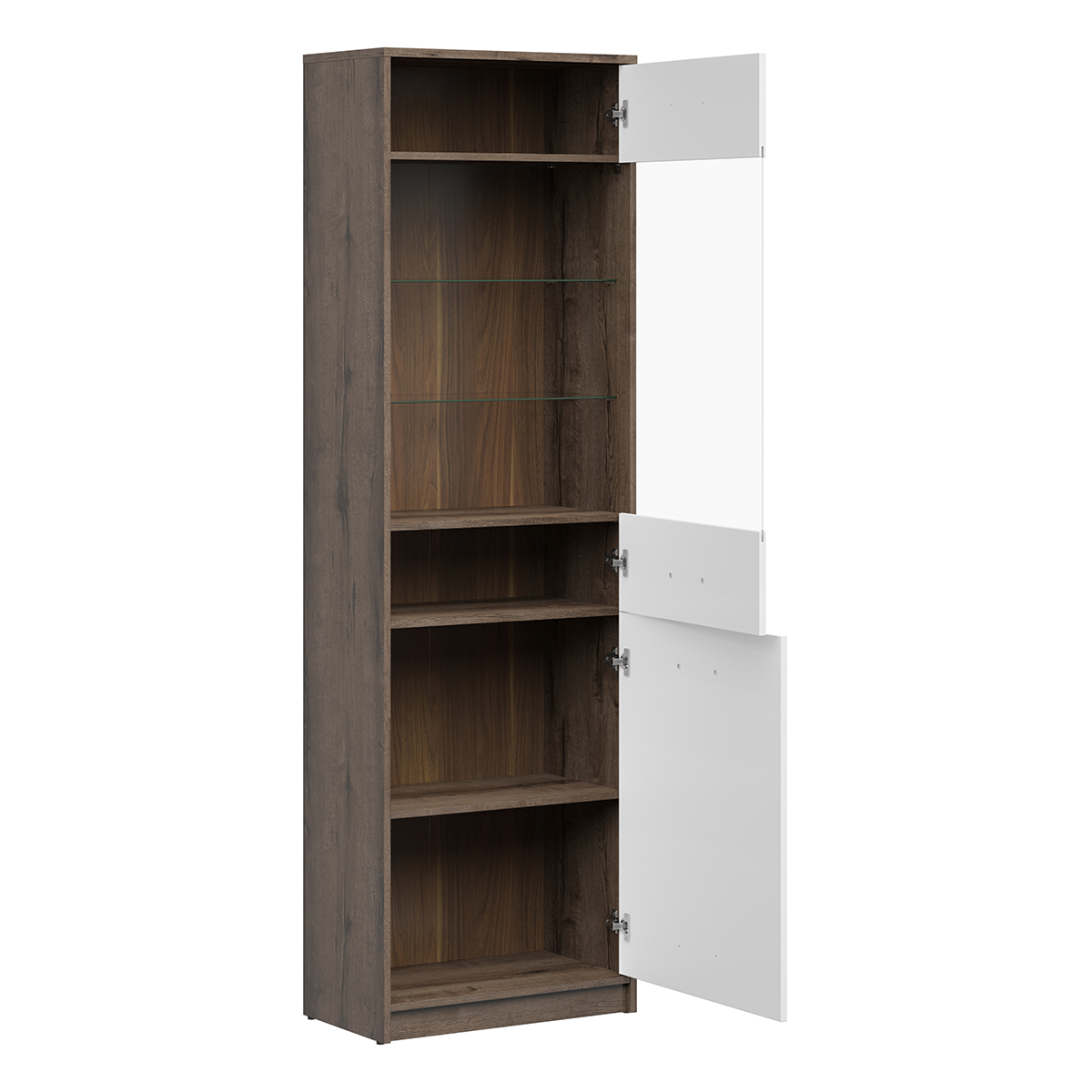 Ewen_bois_fonce_blanc__vitrine_2portes_3