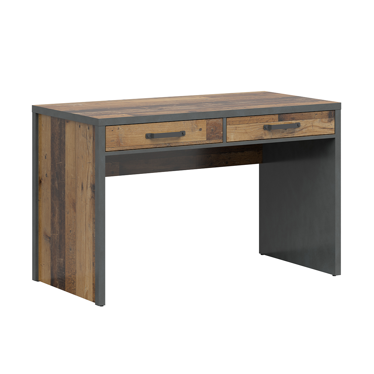 Bureau 2 tiroirs Paul Bois et Gris anthracite