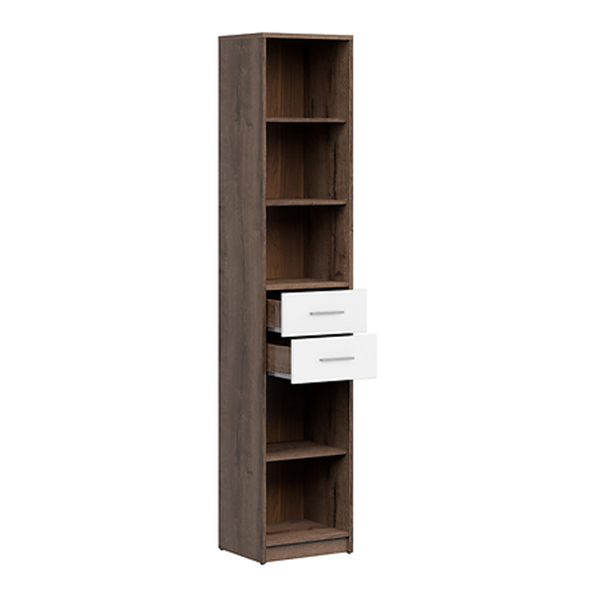 Ewen_bois_fonce_blanc__bibliotheque_2_tiroirs_3