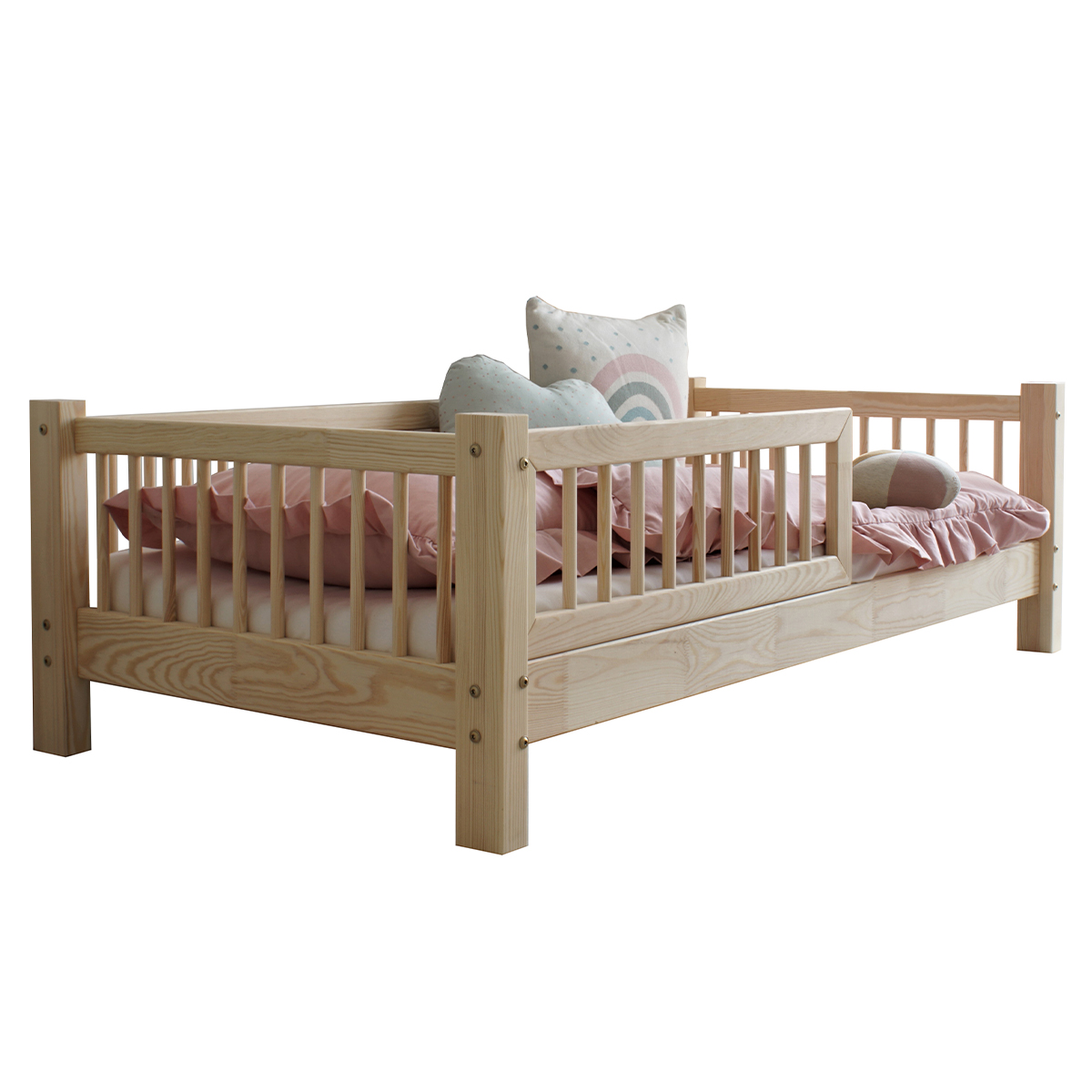 Lit 90x200 sommier inclus Adeline Bois - Lits junior/Lit au sol -  petits-meubles