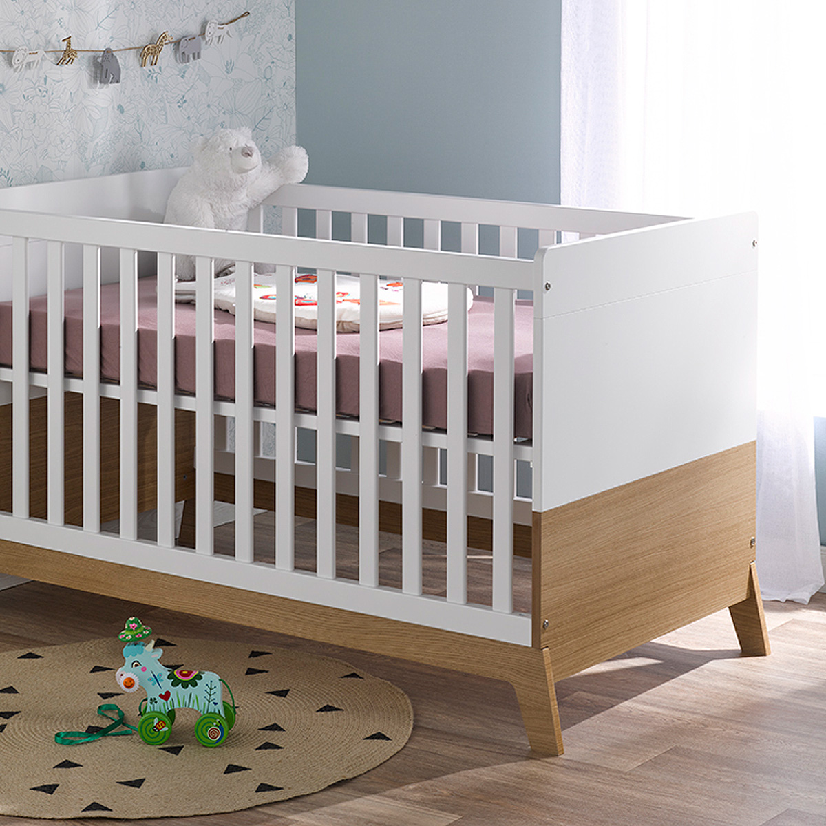 Lit bébé évolutif Bébé Provence Archipel Blanc Chêne - Lits bébé/Lit ...