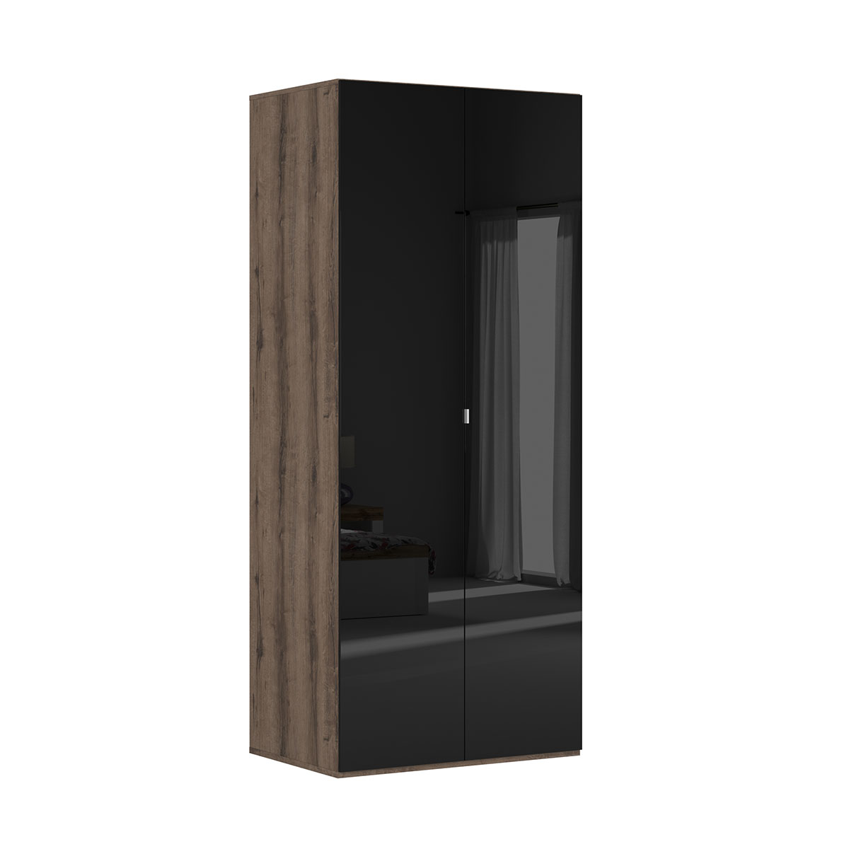 Armoire 2 portes L100 x H240 cm Flex Noir