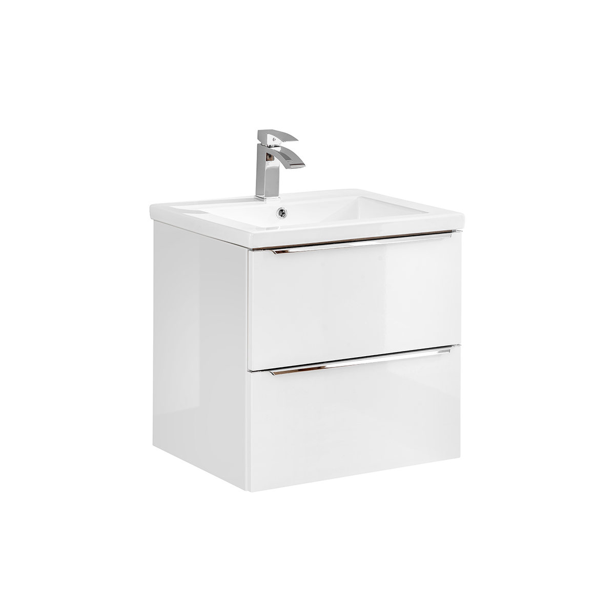 Meuble simple vasque encastrée 60cm April Blanc