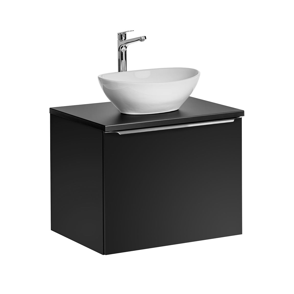 Meuble simple vasque 60cm Éros Noir