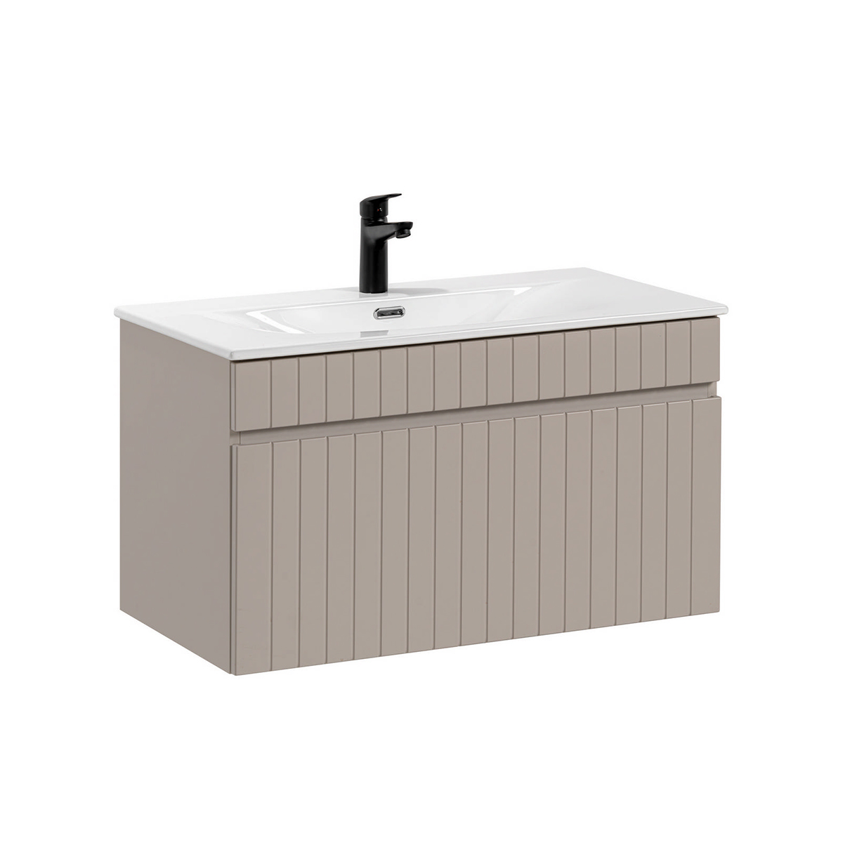 Meuble simple vasque encastrée 80cm Zelie Cachemire