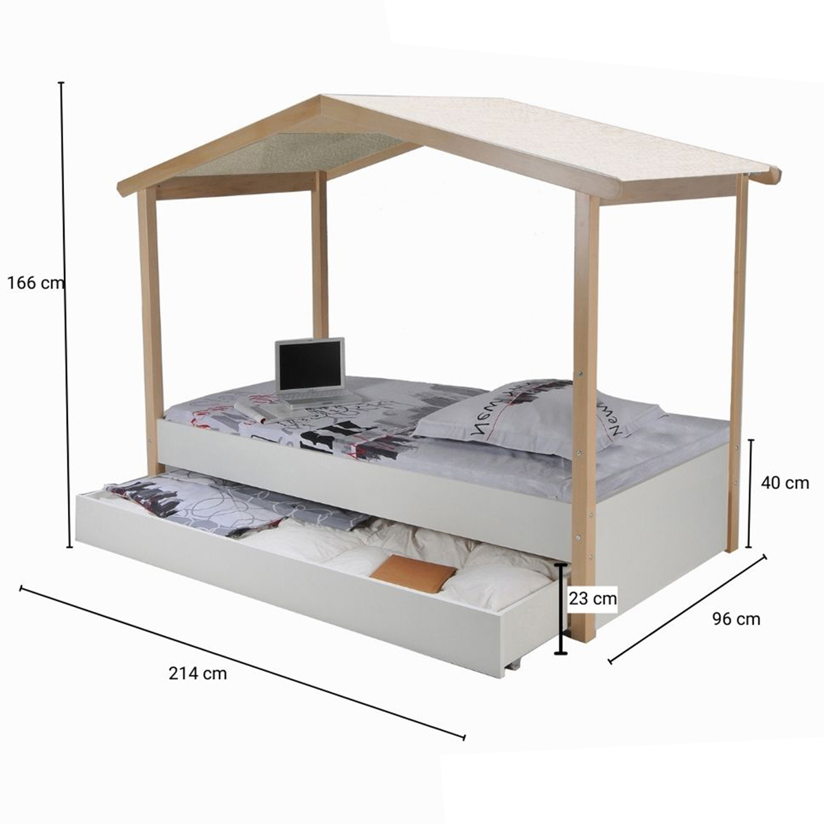 Weber_Miranda_bois_blanc_lit_cabane_dimensions