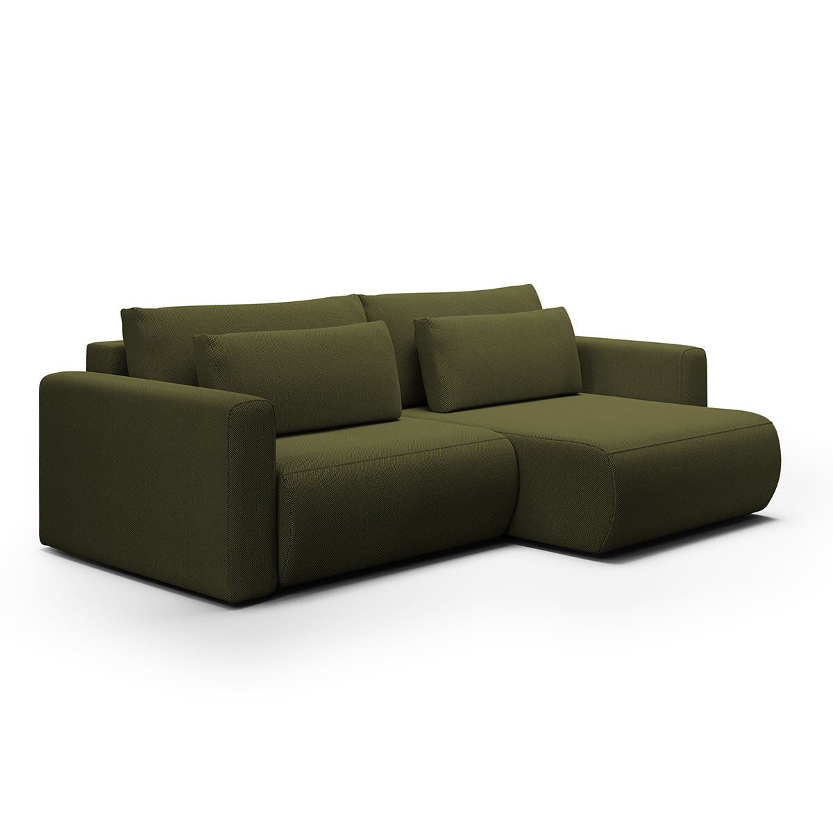 Canapé d\'angle réversible convertible 3 places coffre Evy Vert Sapin