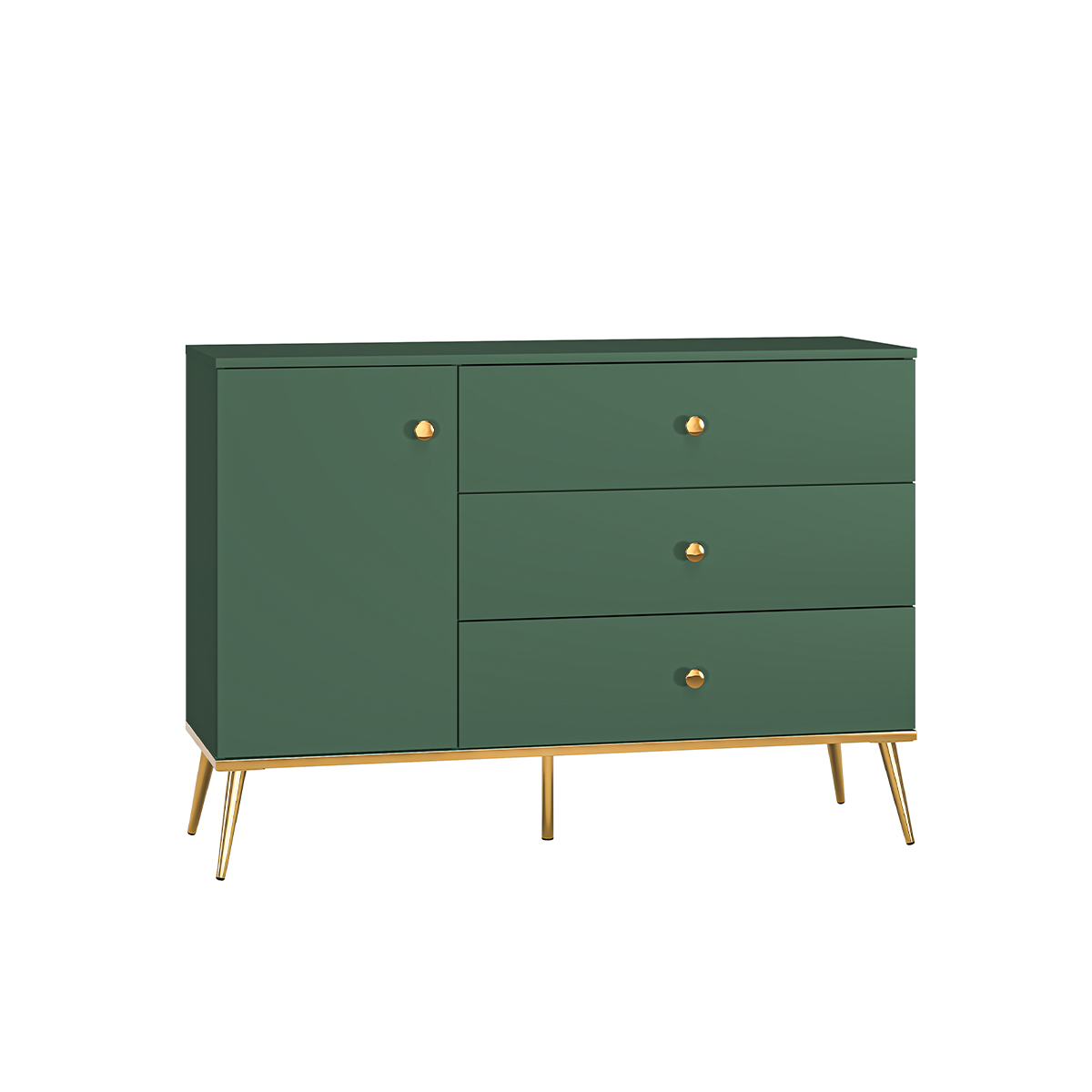 Buffet 1 porte 3 tiroirs Thalia Vert