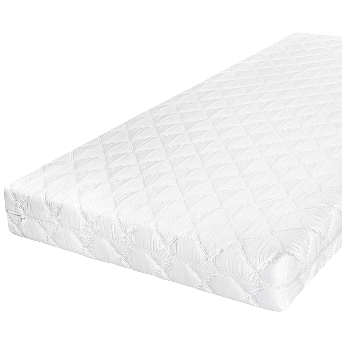 Matelas 90x190 mousse latex coco 10 cm anti-acarien Nola Blanc