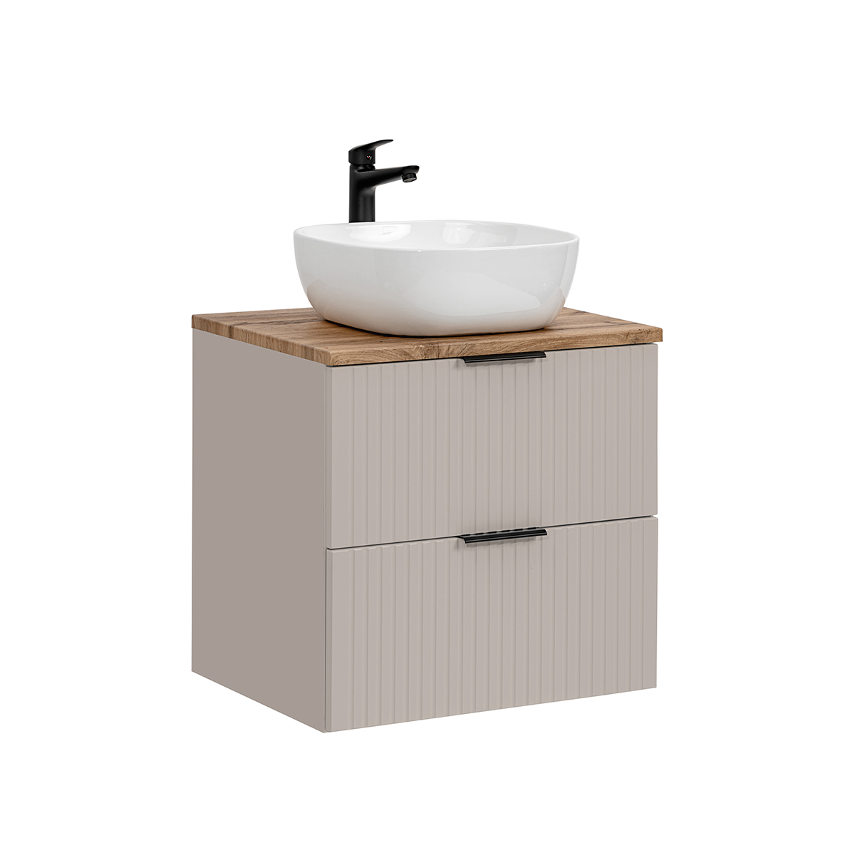 Meuble simple vasque 60cm Adriel Cachemire et Bois