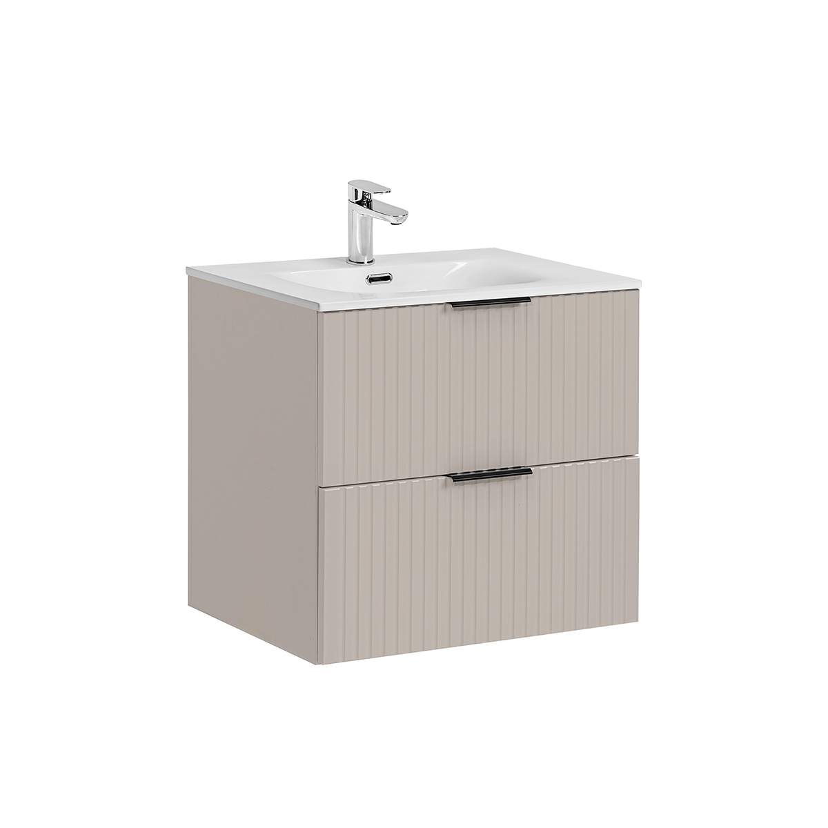 Meuble simple vasque encastrée 60cm Adriel Cachemire