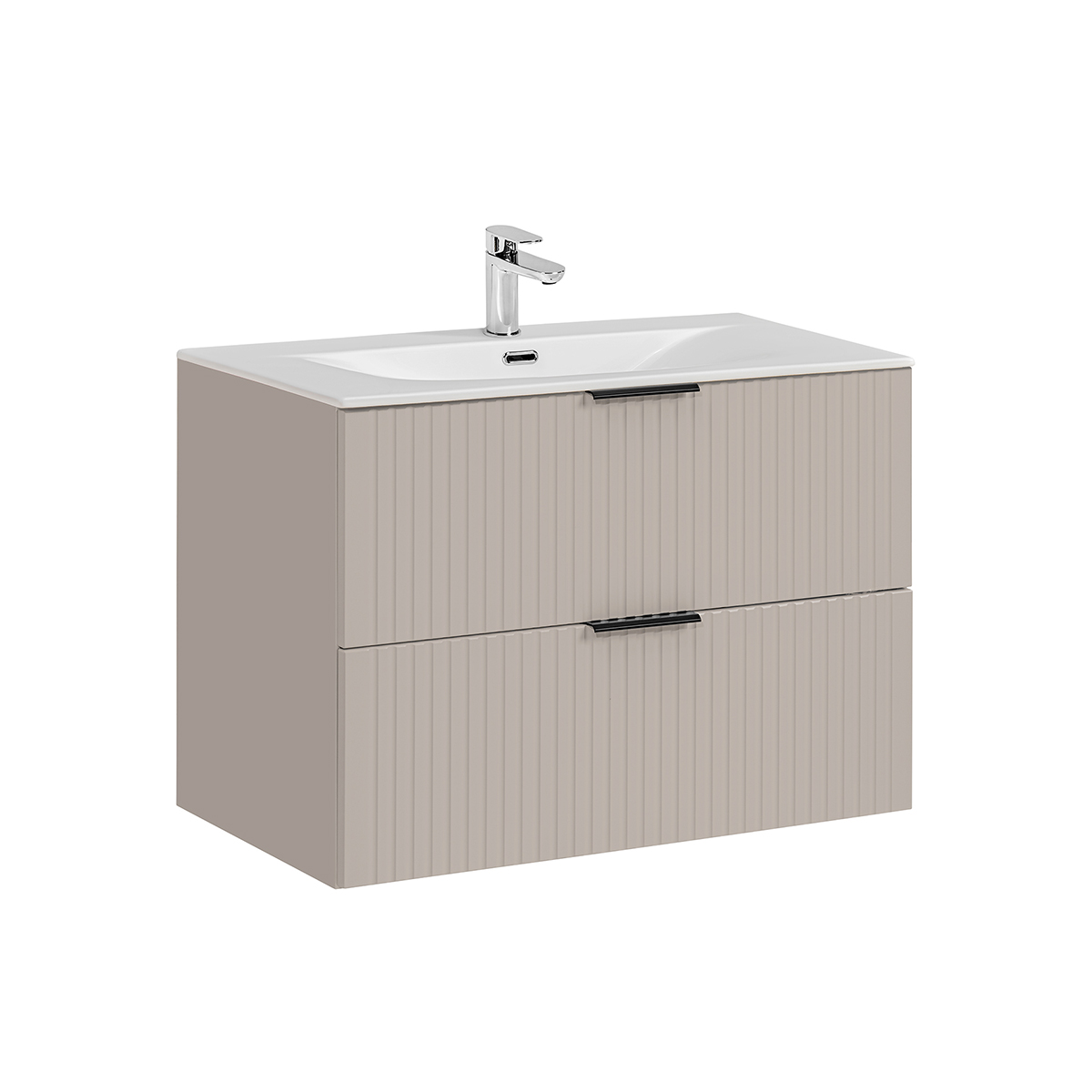 Meuble simple vasque encastrée 80cm Adriel Cachemire