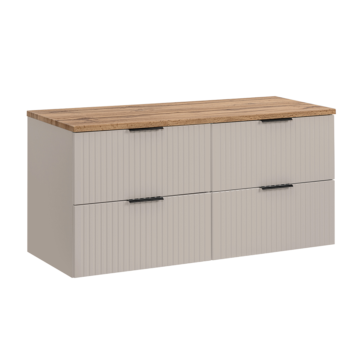 Meuble sous-vasque 120cm plan de toilette Adriel Cachemire et Bois