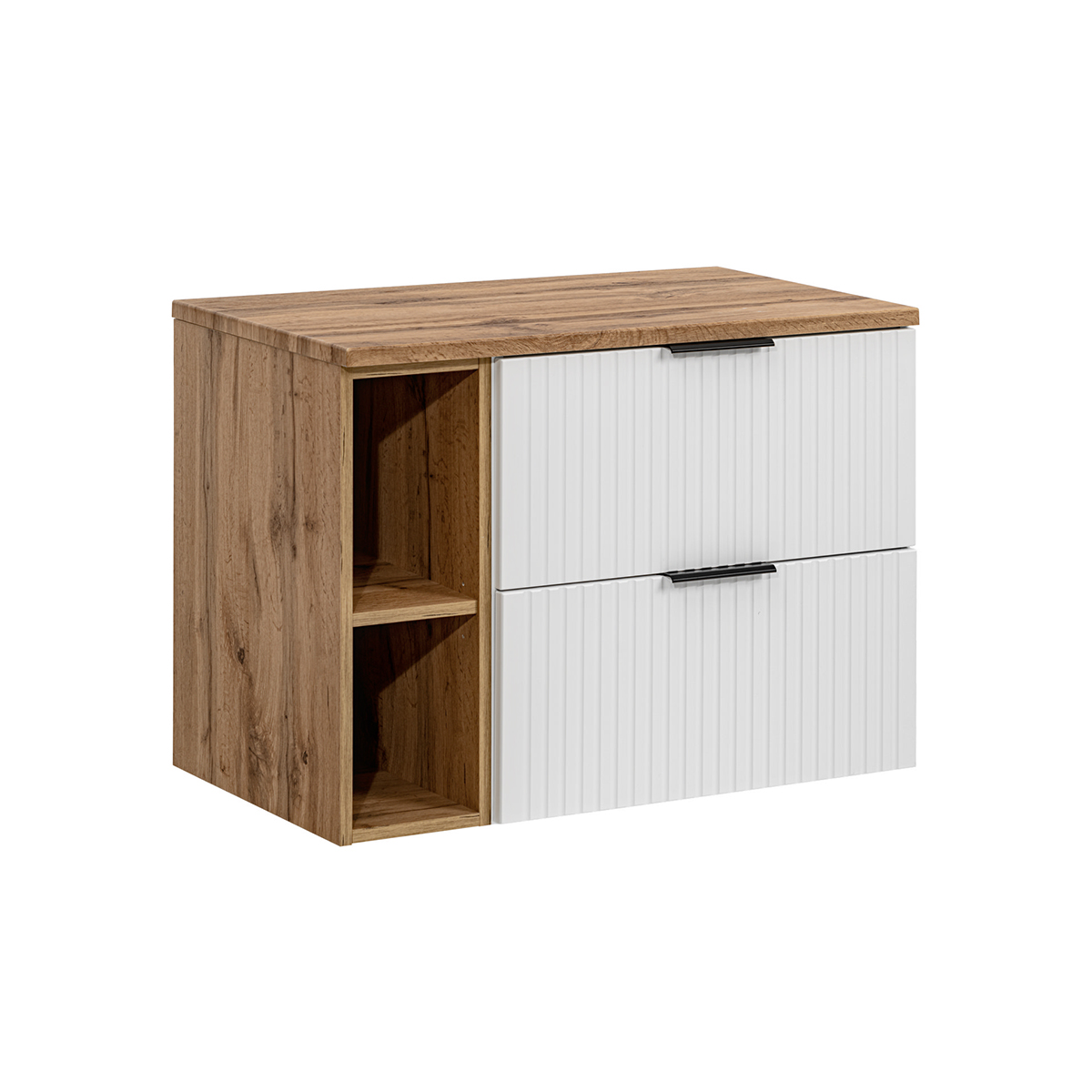 Meuble sous-vasque 80cm 2 niches Adriel Blanc