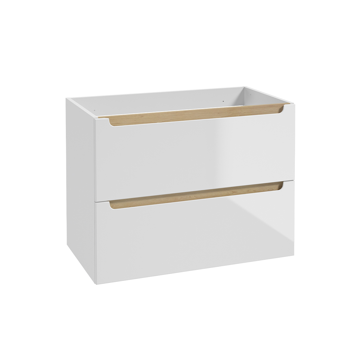 Meuble sous-vasque 80cm 2 tiroirs Livia Blanc et Bois