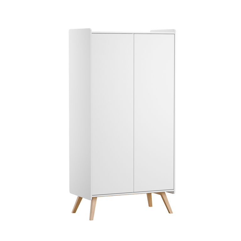 Armoire 2 portes Vox Vintage Blanc et Bois