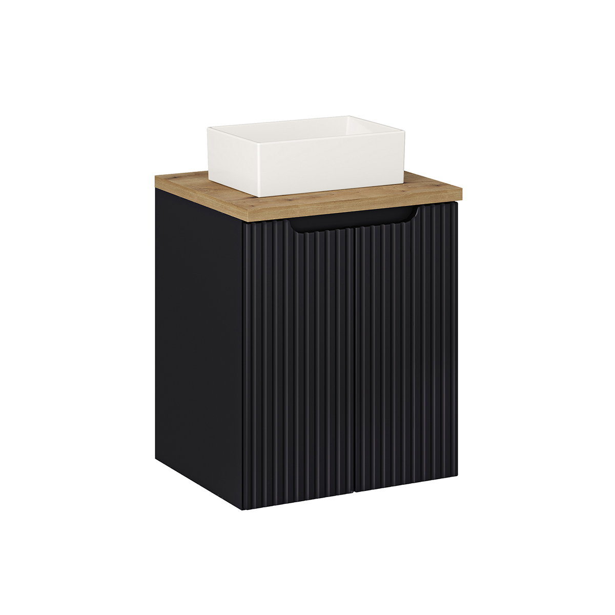 riva-noir-salle-de-bain-50cm-meuble-vasque-plan-bois-2-portes-1