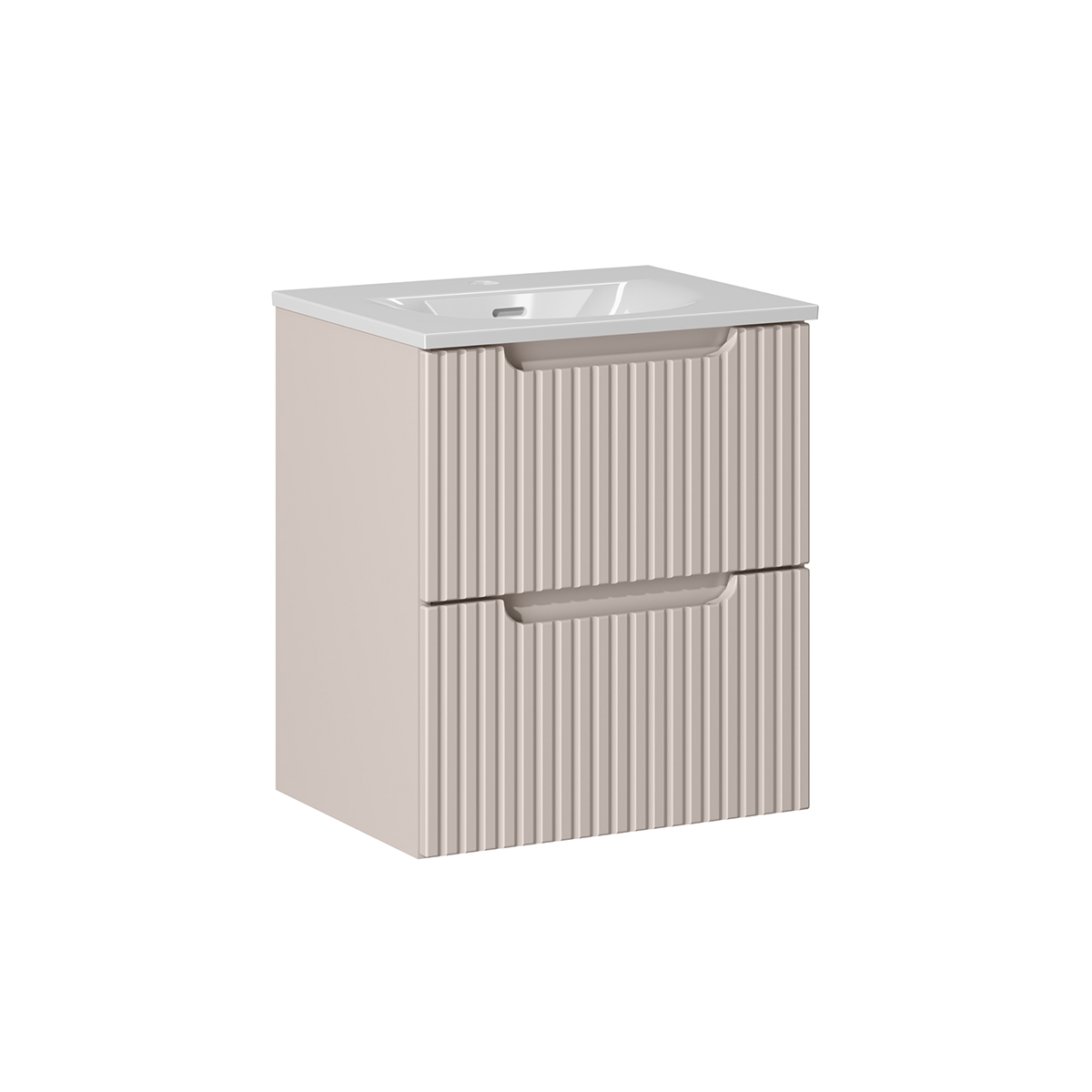 Meuble simple vasque encastrée 50cm 2 tiroirs Riva Cachemire