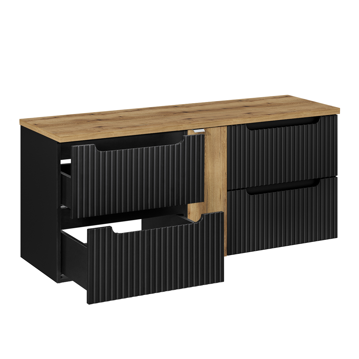 riva-noir-salle-de-bain-140cm-meuble-sous-vasque-plan-bois-4-tiroirs-2