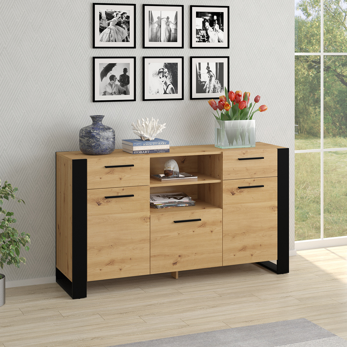 Nouka_bois_buffet_3portes_2tiroirs_3