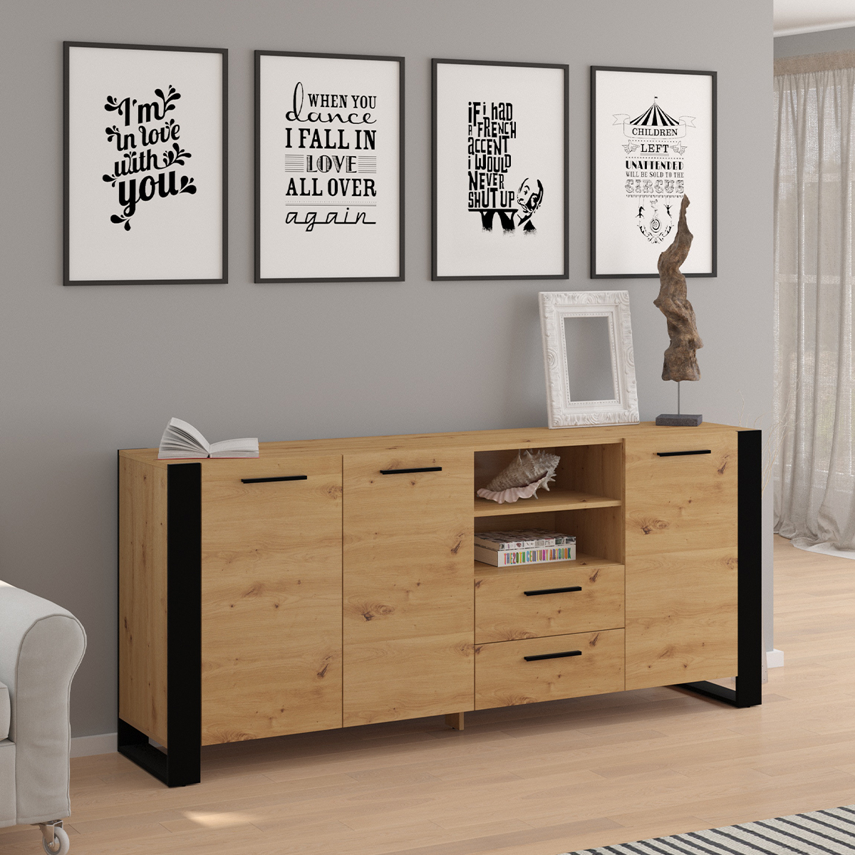 Nouka_bois_buffet_long_3portes_2tiroirs_3