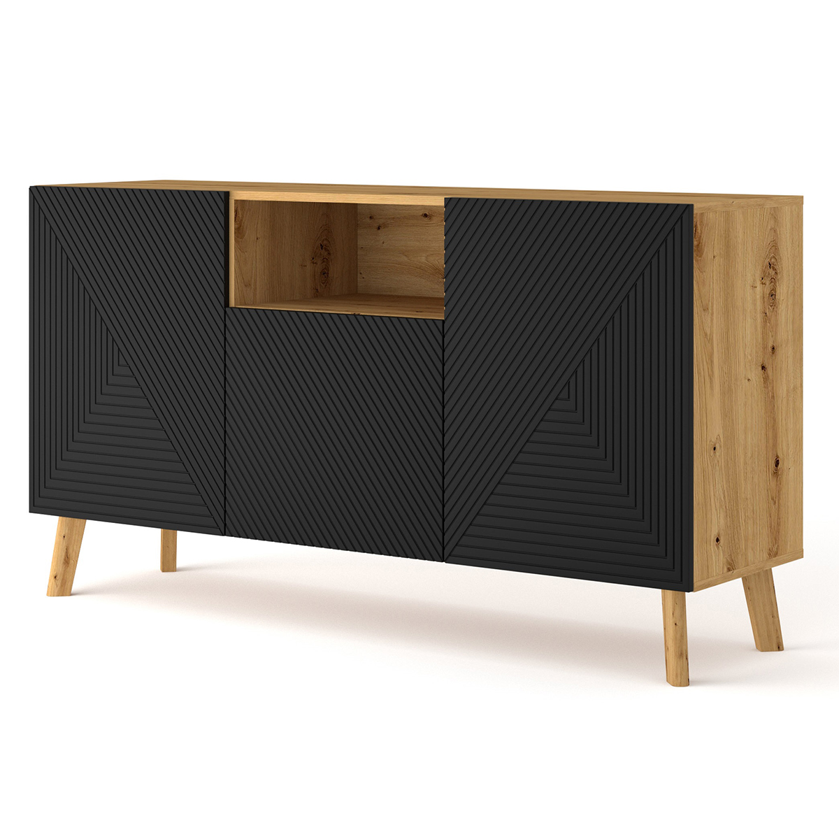 Buffet 3 portes Nexa Bois et Noir