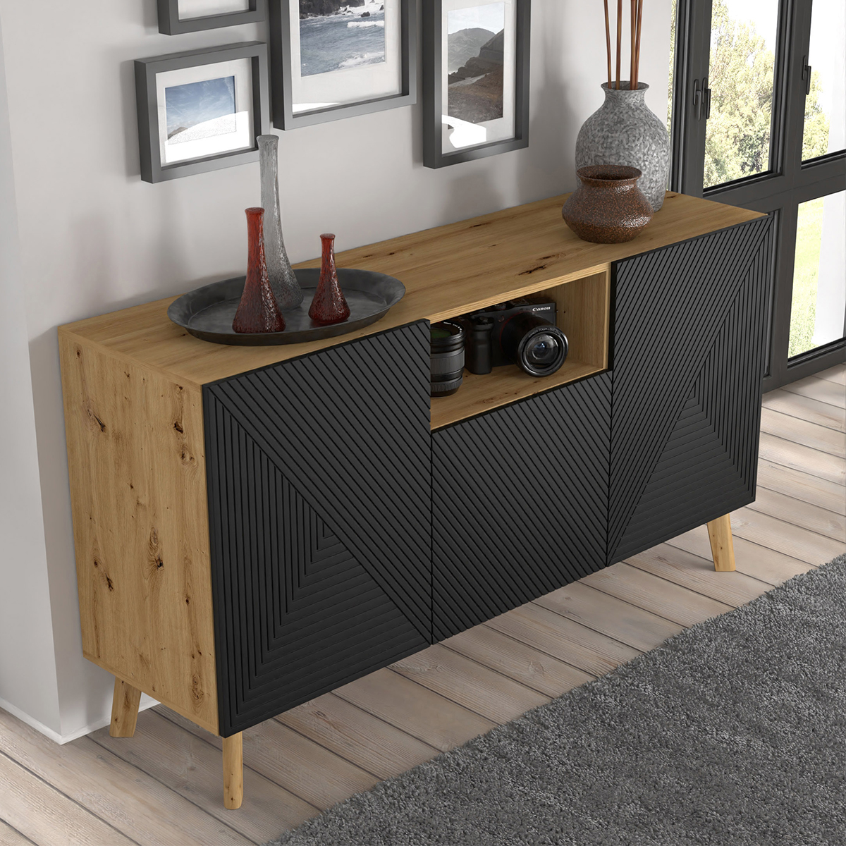 Nexa_bois_noir_buffet_3portes_4